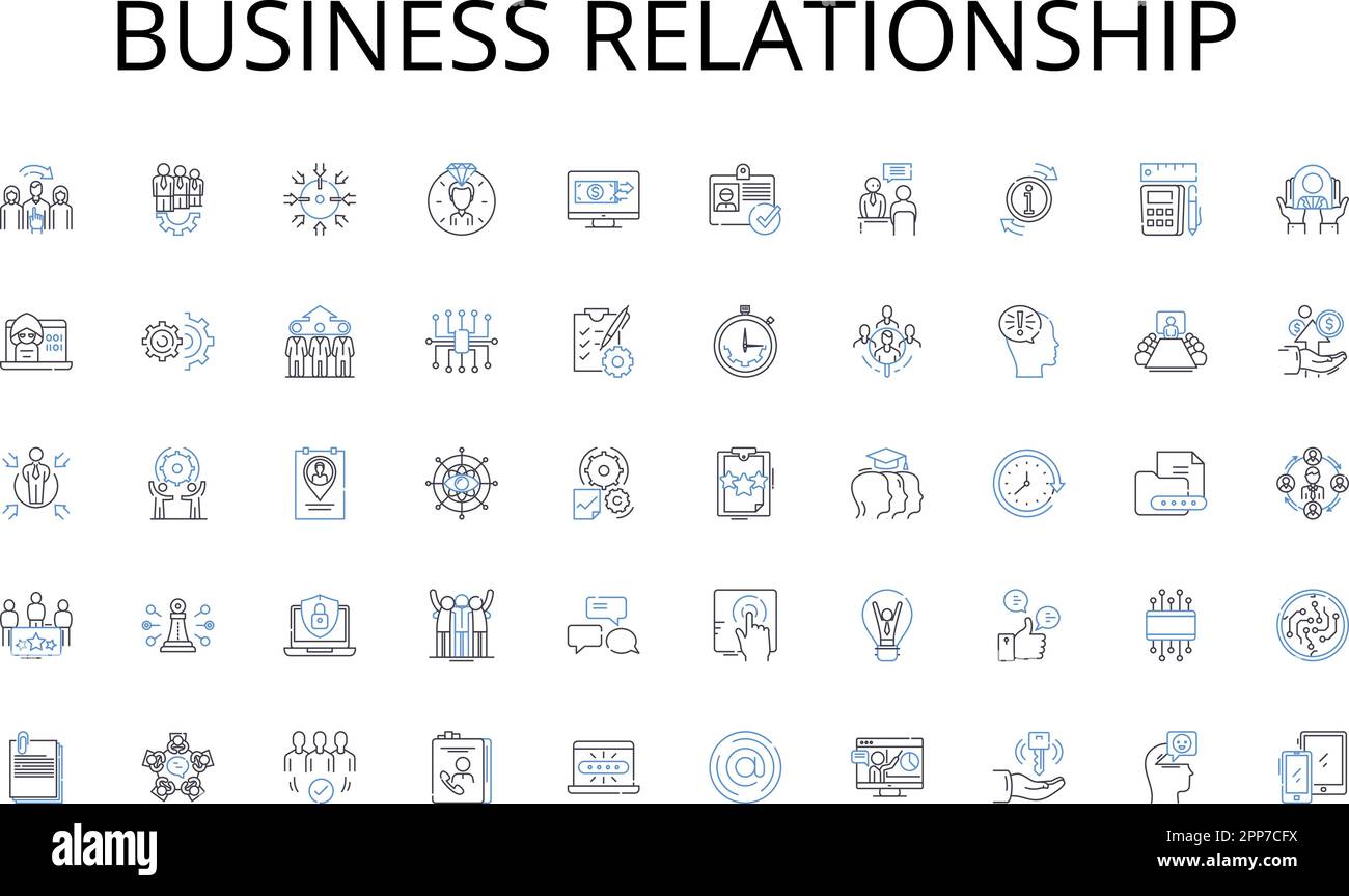 Business relationship outline icons collection. Innovation, Incubator