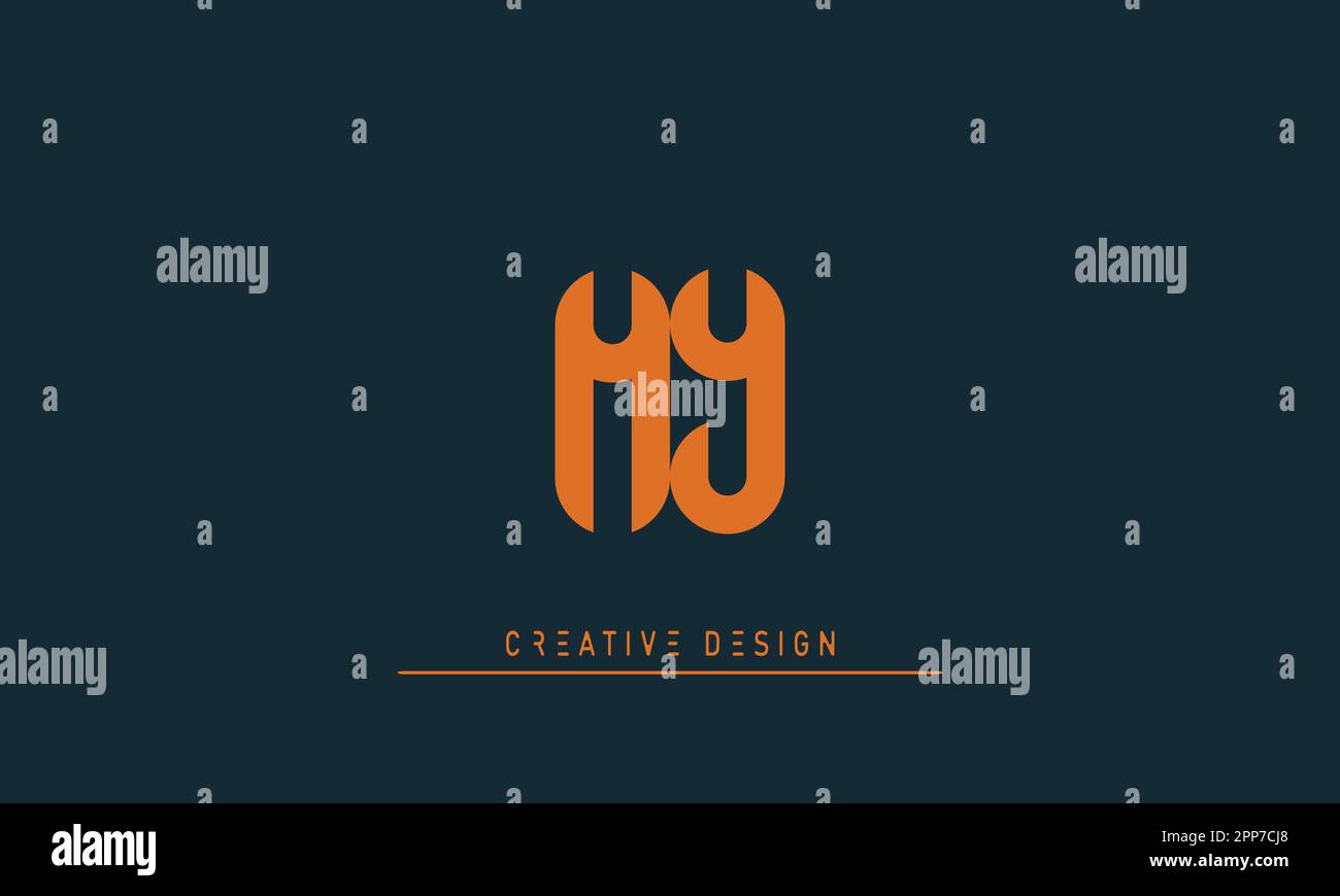 Alphabet letters Modern Creative logo MY , YM Stock Vector