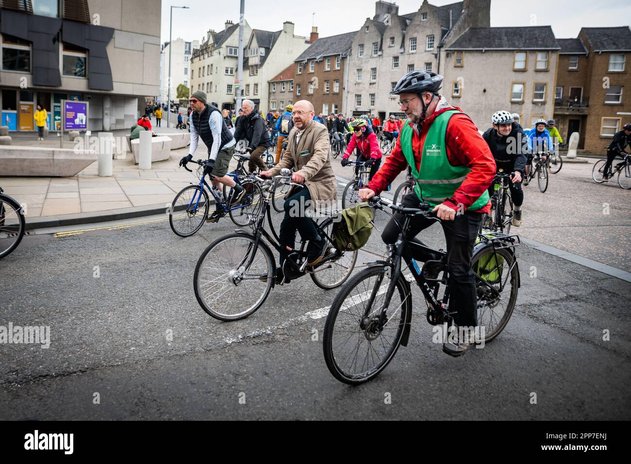 Edinburgh, Scotland. Sat 22 April 2023. Cyclists take part in the Pedal