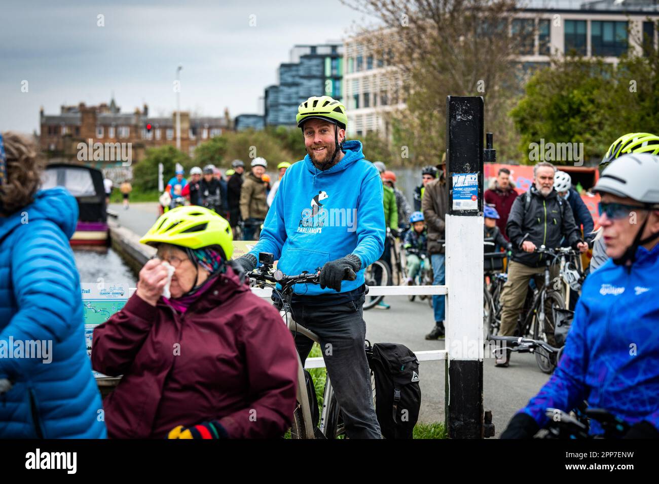 Edinburgh, Scotland. Sat 22 April 2023. Cyclists take part in the Pedal