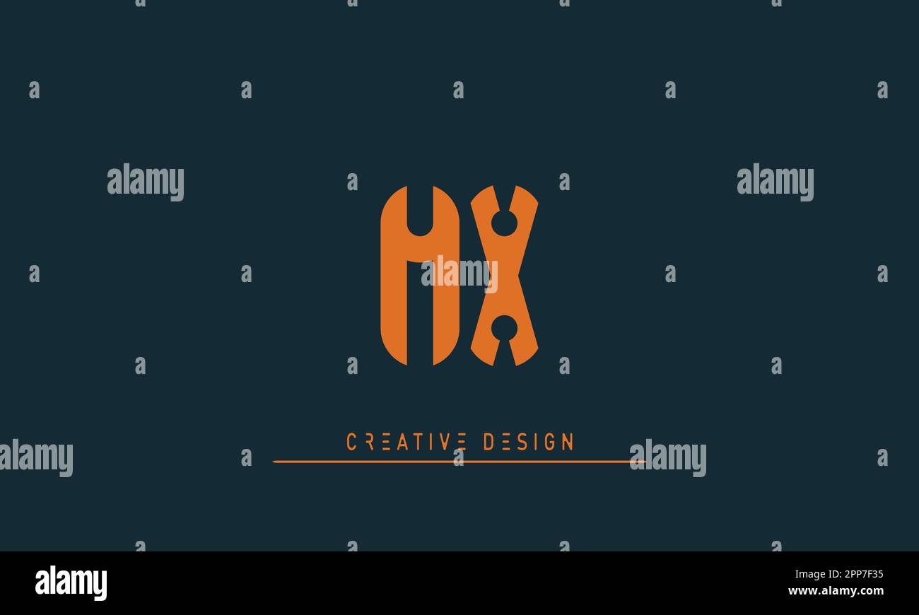 Alphabet letters Modern Creative logo MX , XM Stock Vector