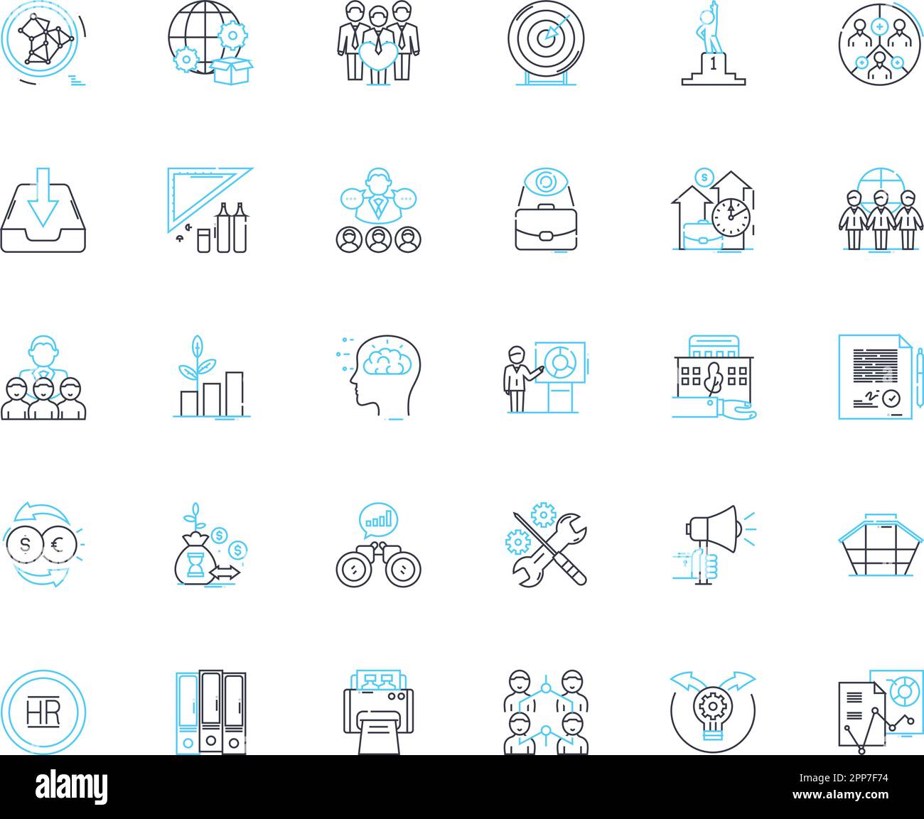Industry Champ linear icons set. Leader, Pier, Expert, Innovator 