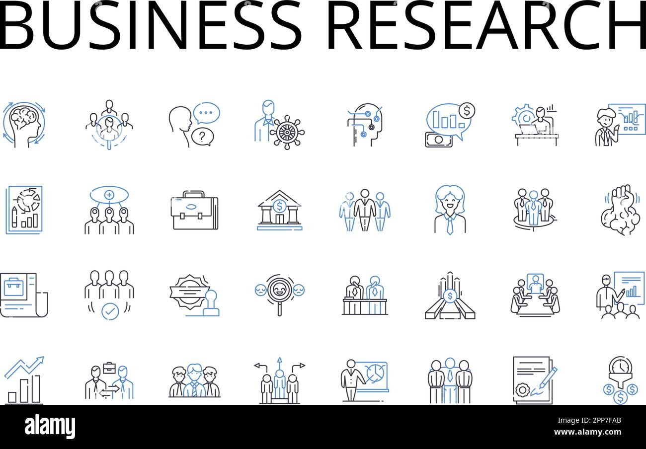 Business research line icons collection. Market analysis, Economic ...