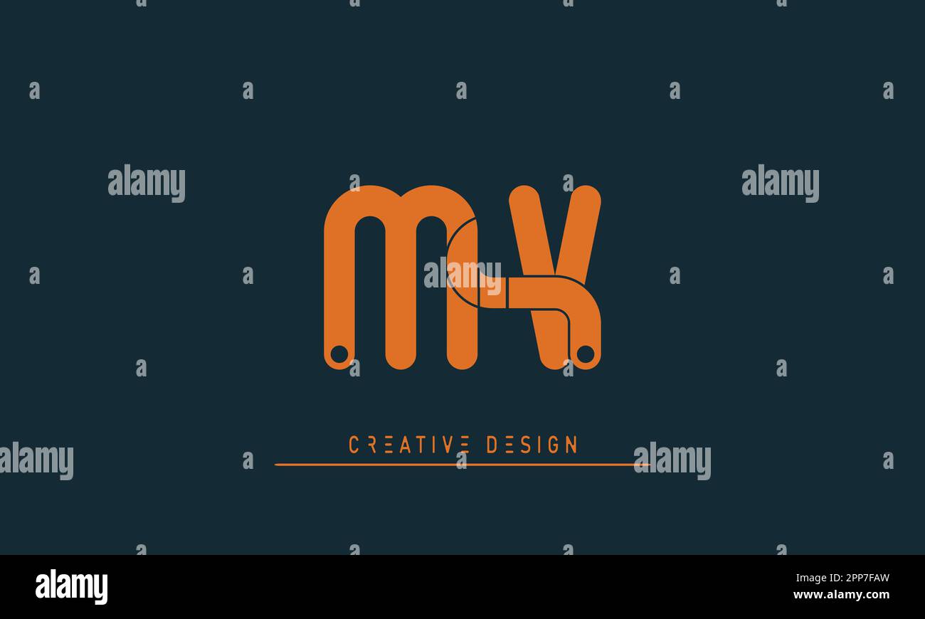 Alphabet letters Modern Creative logo MV , VM Stock Vector