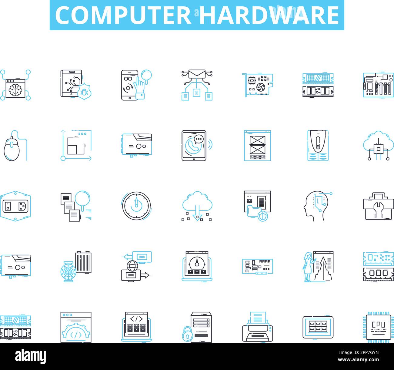 Computer accessories and peripheral black icons set isolated vector  illustration Stock Vector Image & Art - Alamy