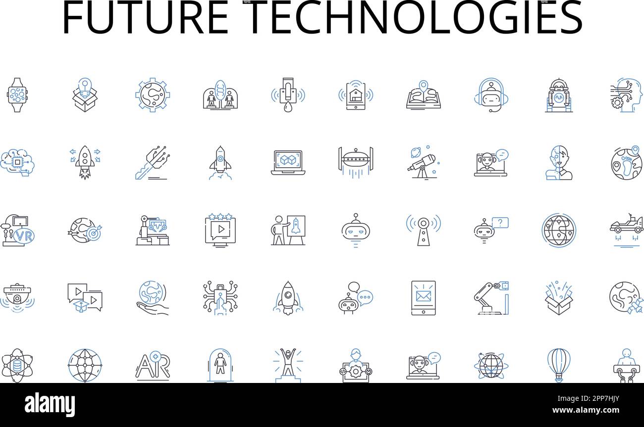 Future technologies line icons collection. Summit, Assembly, Caucus ...