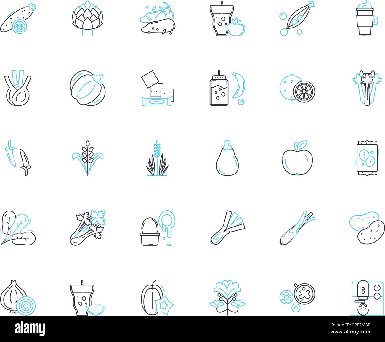 Solid fitness linear icons set. Strong, Endurance, Power, Stamina