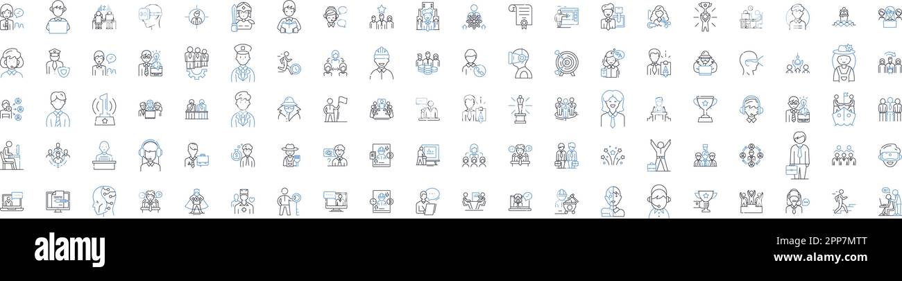 Business and leadership line icons collection. Visionary, Strategy ...