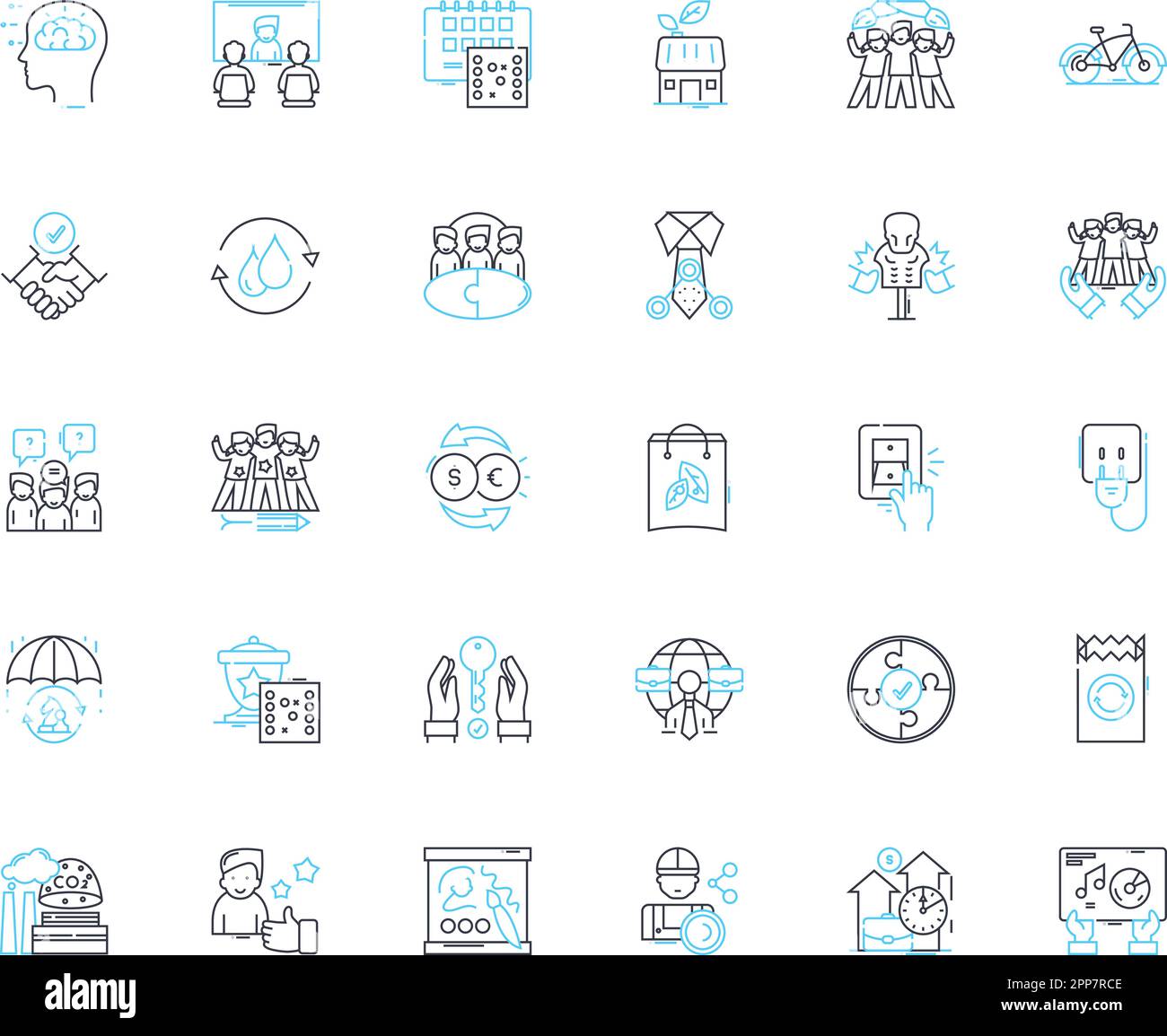 Universal linkage linear icons set. Connectivity, Compatibility ...