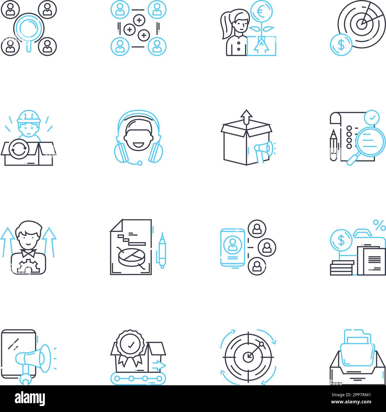 Leadership staff linear icons set. Mentorship, Visionary, Empowerment ...