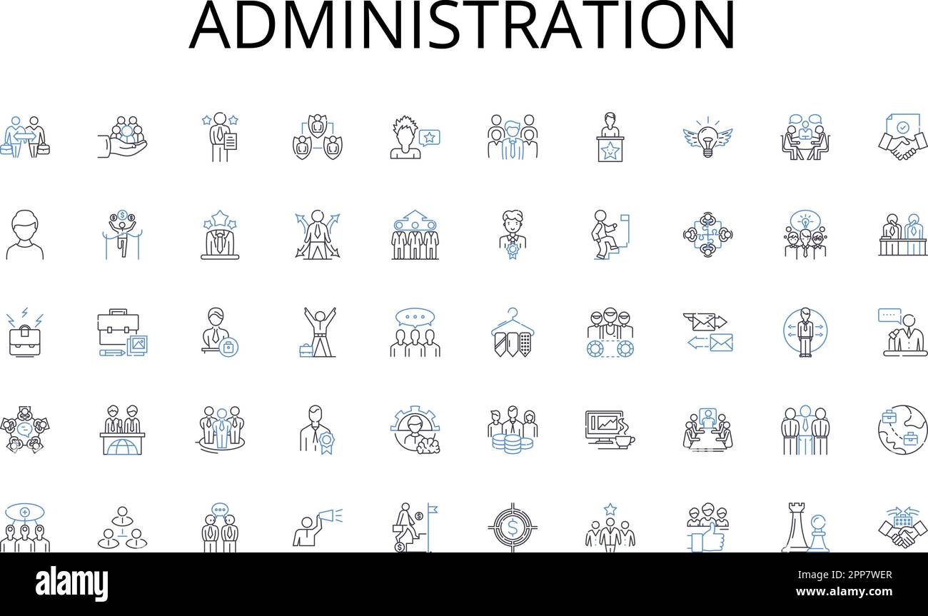 Administration line icons collection. Argue, Controversy, Persuade ...