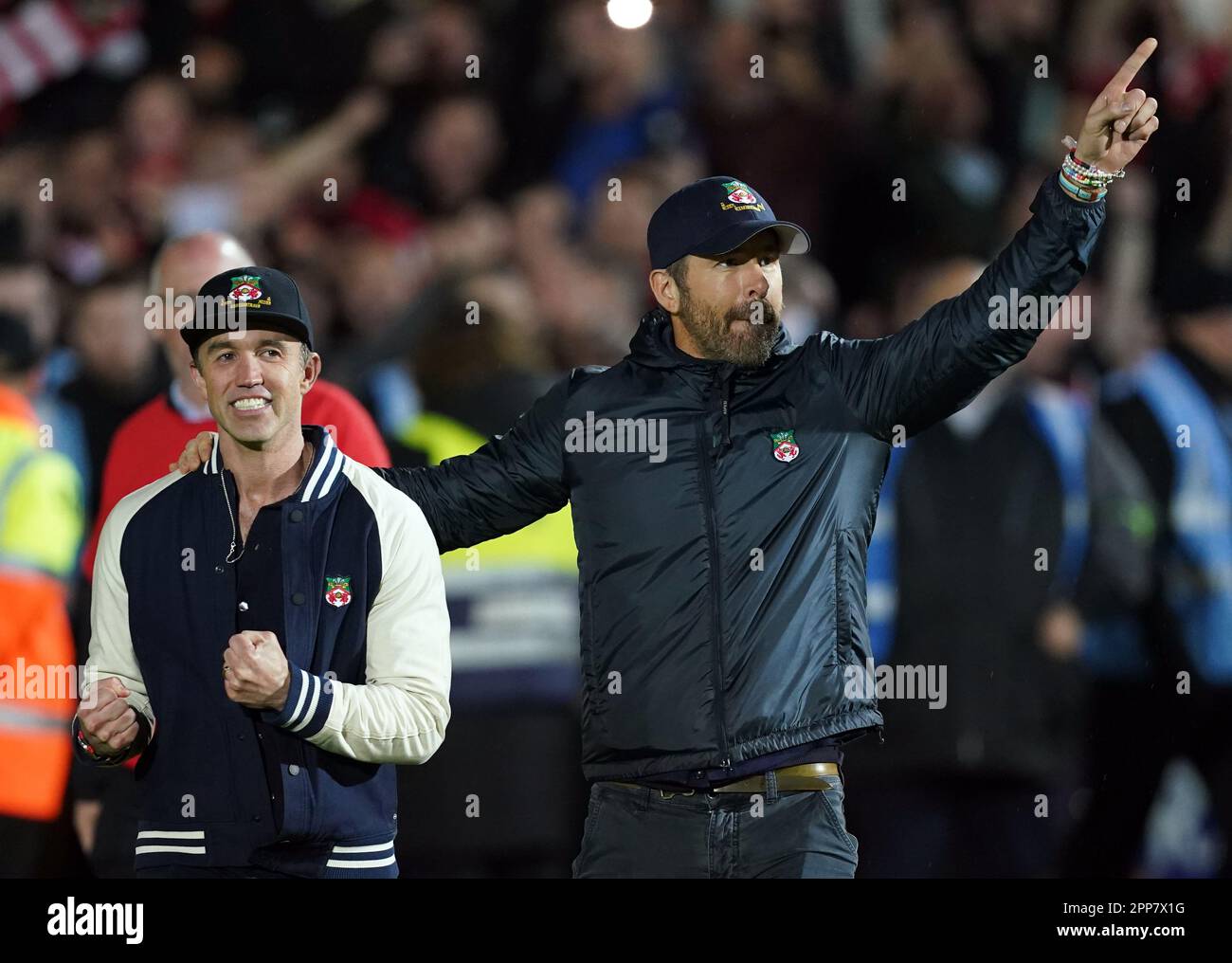 Wrexham Co Owners Rob Mcelhenney And Ryan Reynolds Celebrate Following Promotion To The Efl 