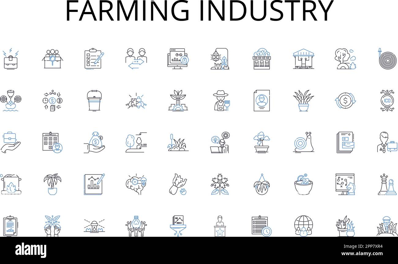 Farming industry line icons collection. Adventure, Exploration ...