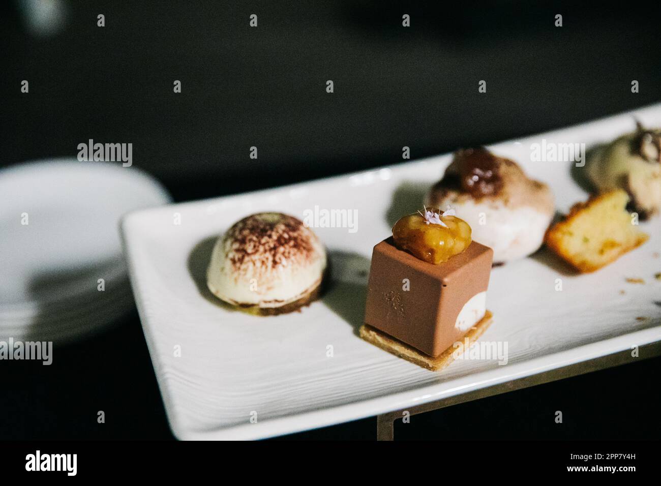 Classic delicious Italian Dessert in Rome, Italy on a plate Stock Photo