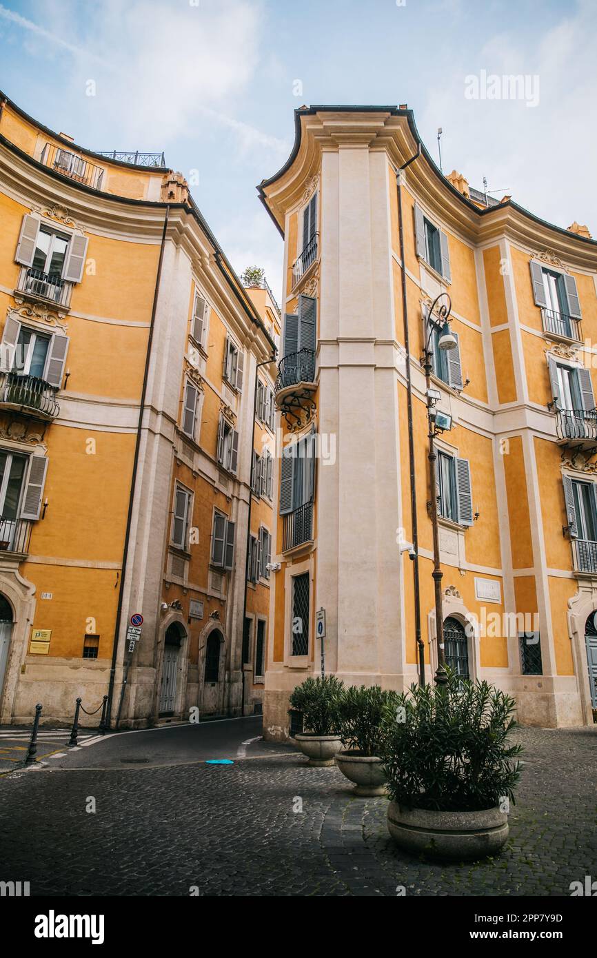 Looking Up at the Historic, Ancient buildings while walking through ...