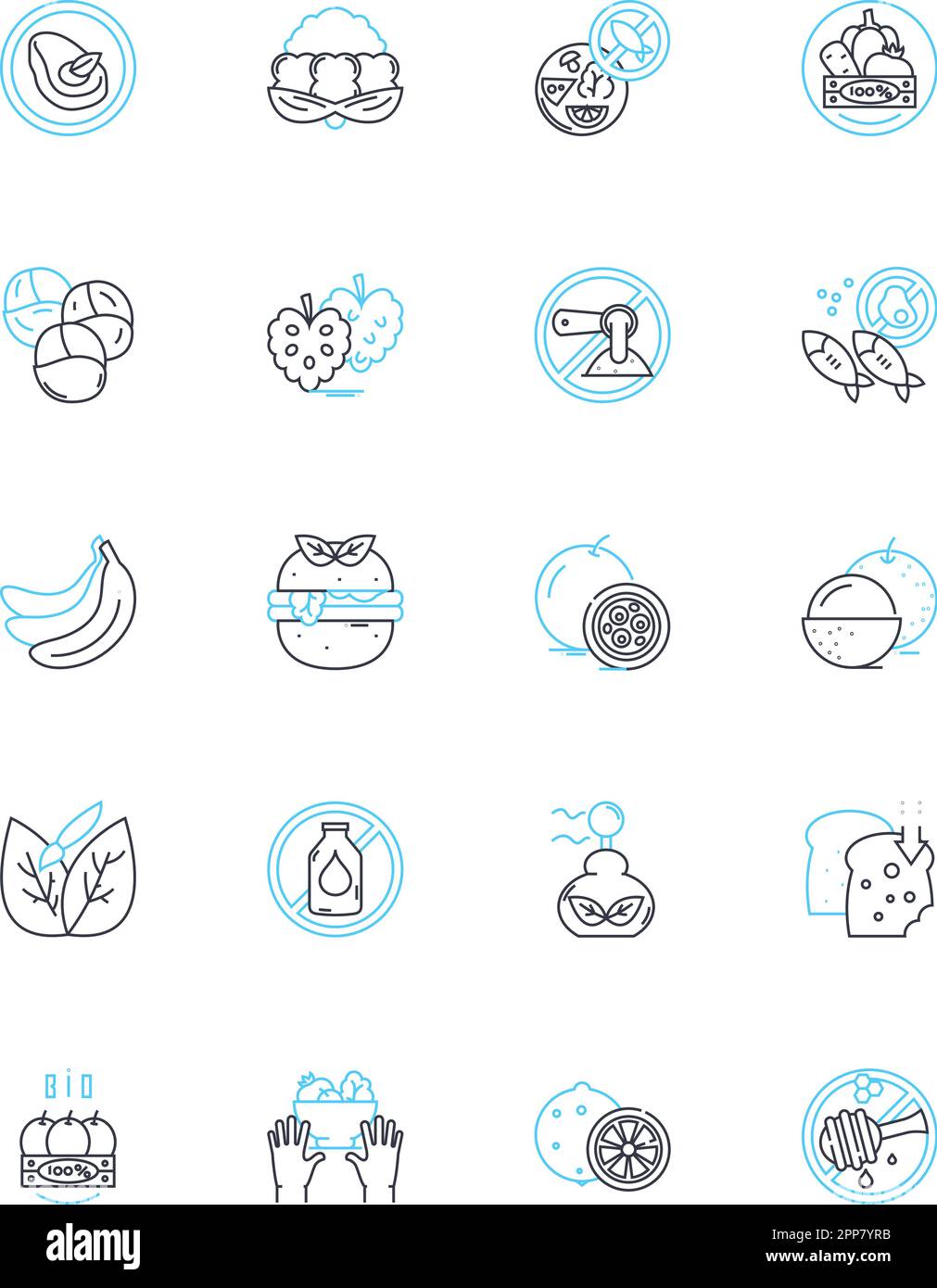 Raw cuisine linear icons set. Vegetarian, Vegan, Uncooked, Organic, Wholefoods, Plant-based, Clean line vector and concept signs. Detox,Nutritious Stock Vector