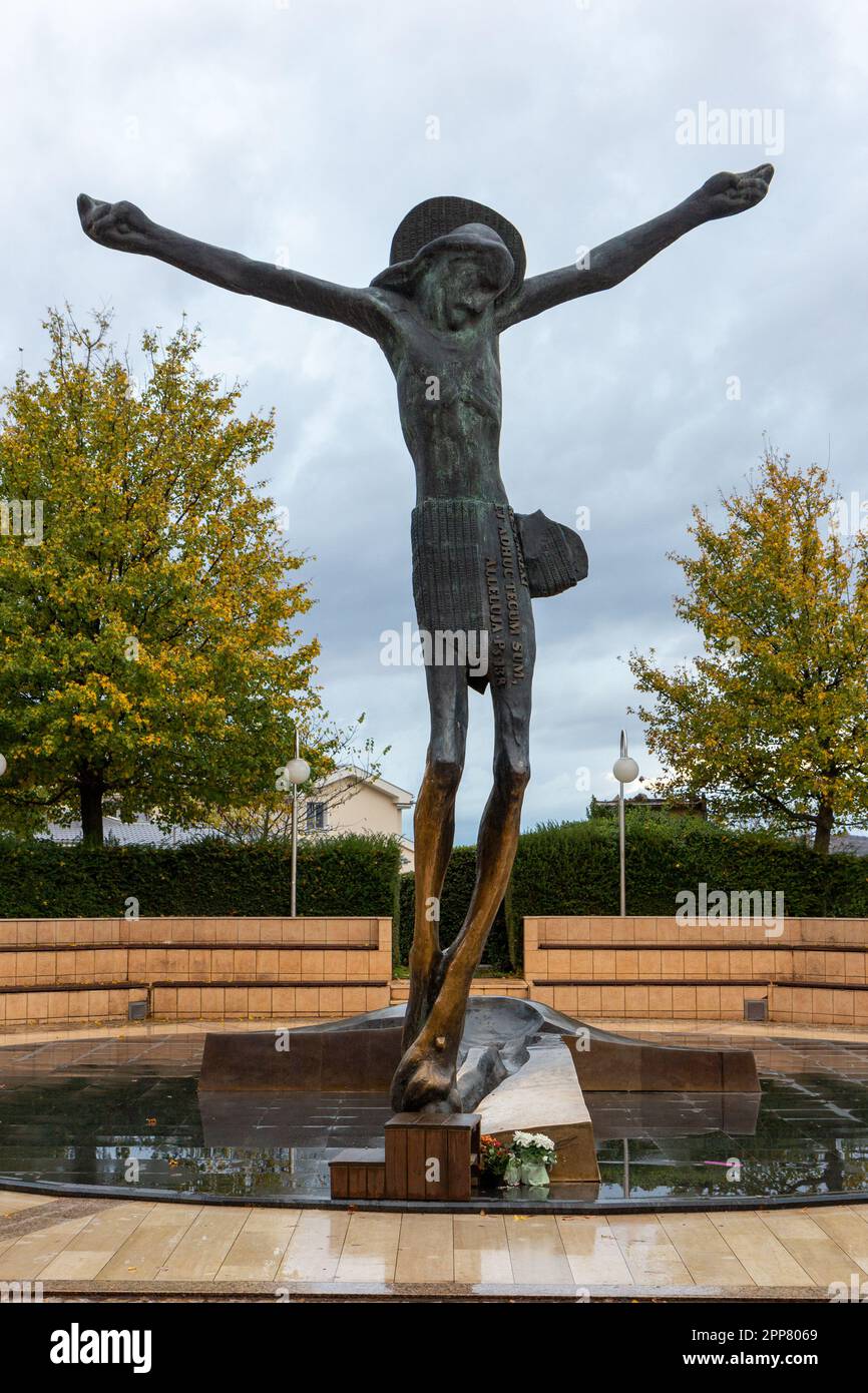 The statue of the Risen Christ in Medjugorje, Bosnia and Herzegovina