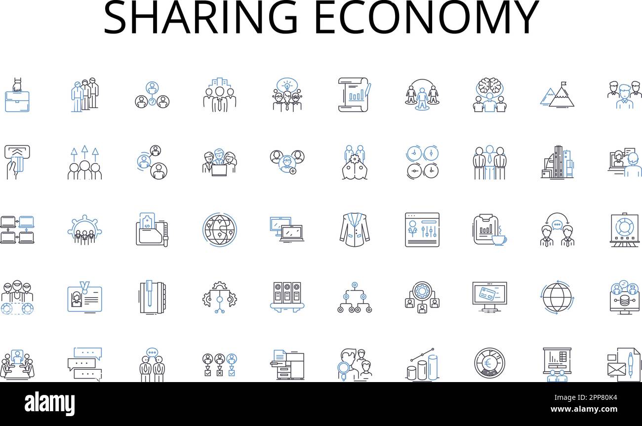 Sharing Economy line icons collection. Response, Comment, Reaction ...