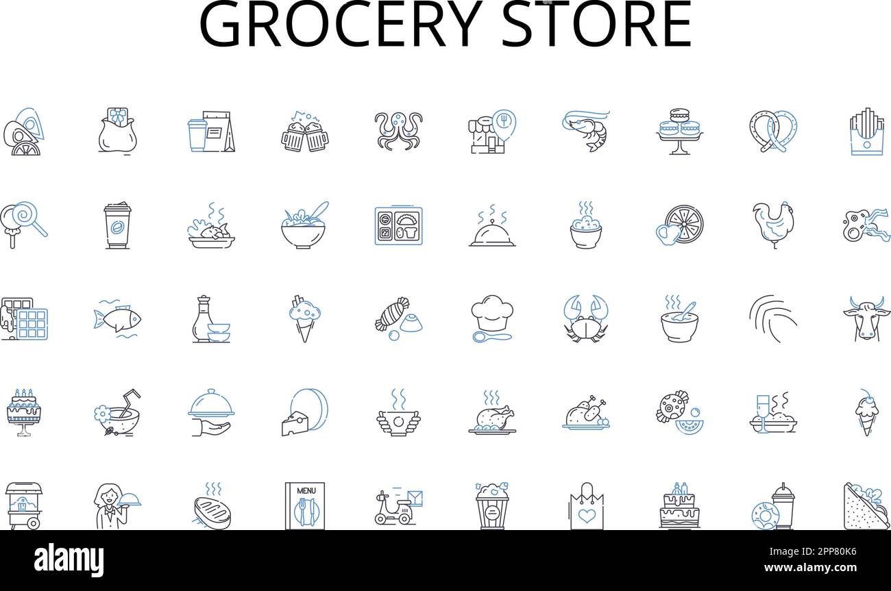 Grocery store line icons collection. Profit, Investment, Innovation