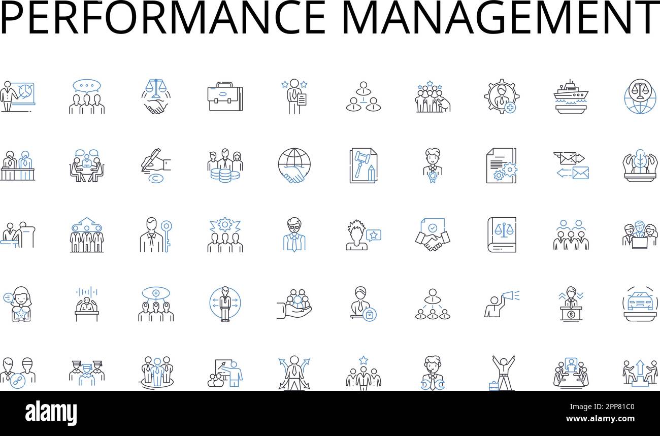 Performance management line icons collection. Remote, Secluded ...