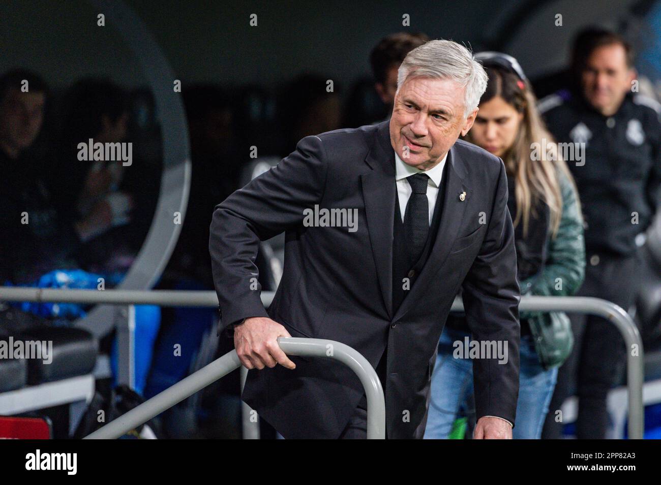 Madrid, Madrid, Spain. 22nd Apr, 2023. Carlo Ancelotti (Real Madrid) during  the football match between.Real Madrid and Celta Vigo.valid for the match  day 30 of the Spanish first division league 'La Liga'