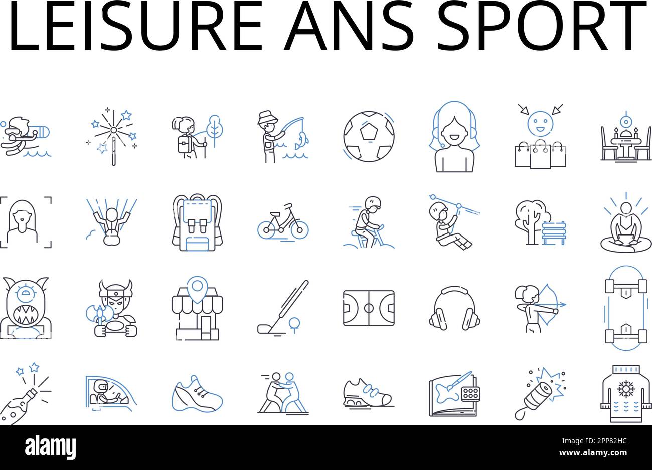 Leisure ans sport line icons collection. Recreation, Activity, Hobby