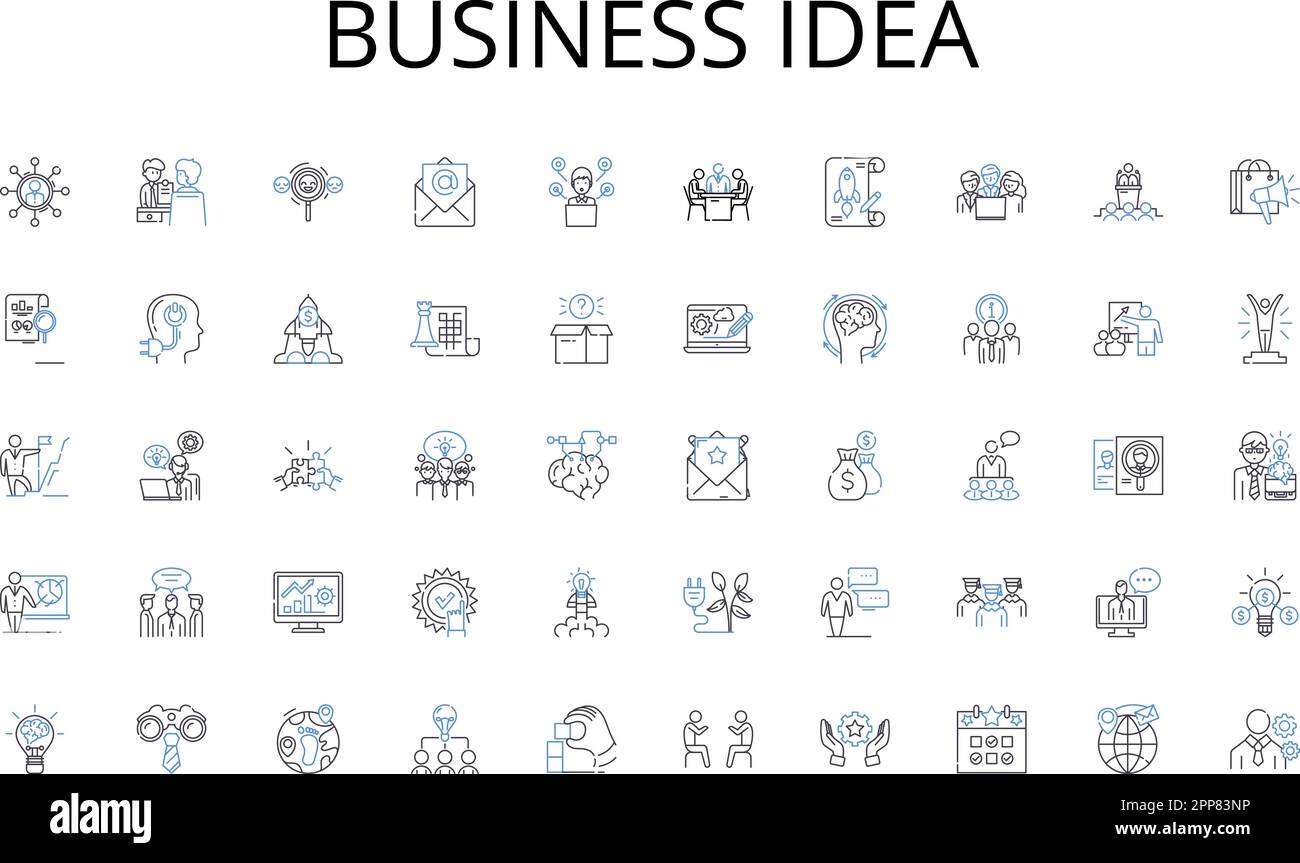 Business idea line icons collection. synergy, cooperation ...