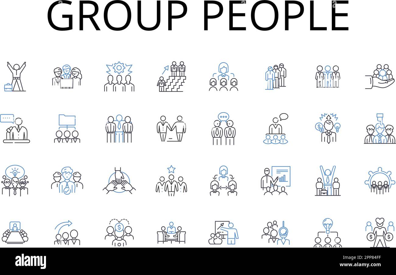 Group people line icons collection. Bunch crowd, Assembly congregation ...