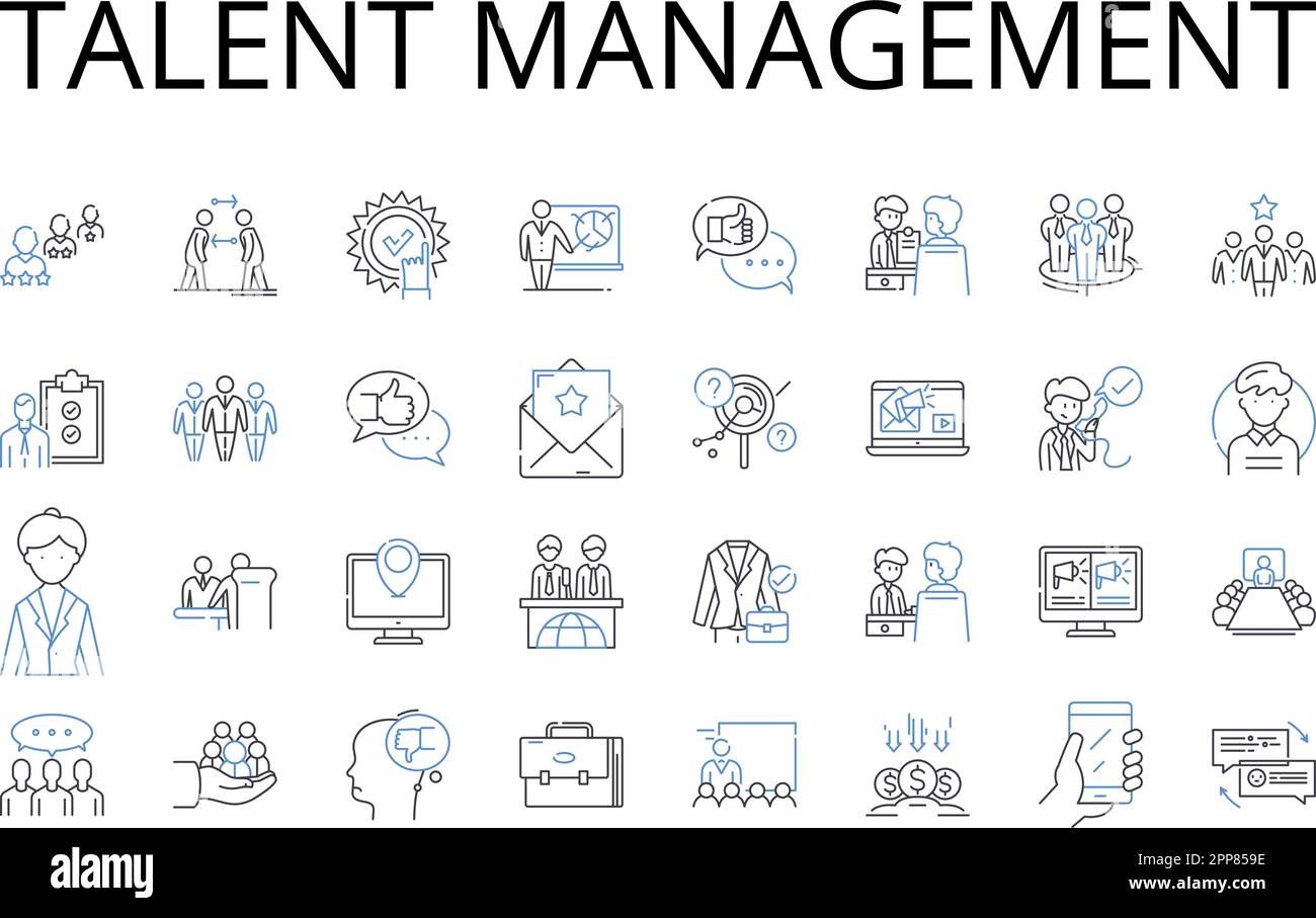 Talent Management Line Icons Collection. Employee Retention ...