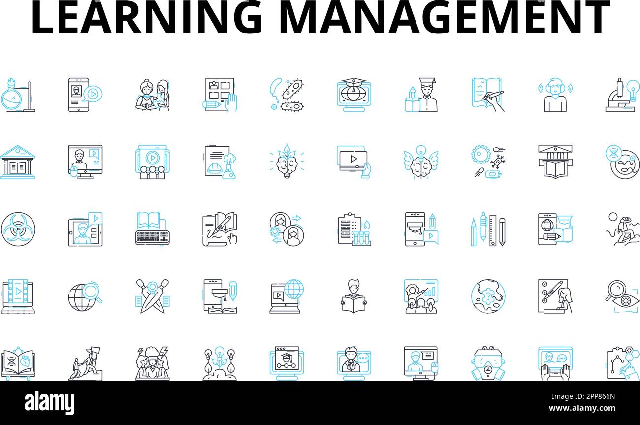 Learning Management Linear Icons Set Education Curriculum Assessment Collaboration Pedagogy 4194