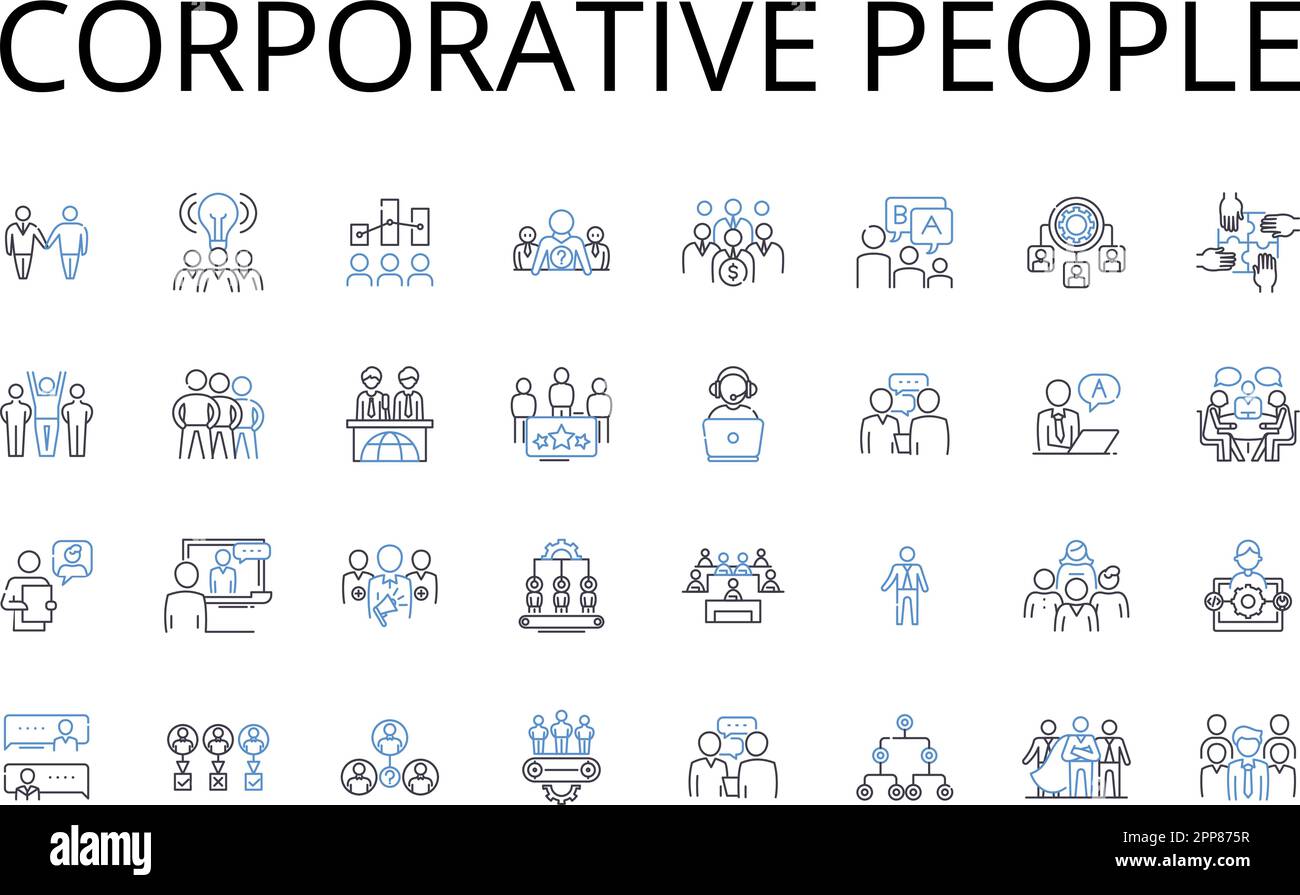 Corporative people line icons collection. Business Partners, Working ...