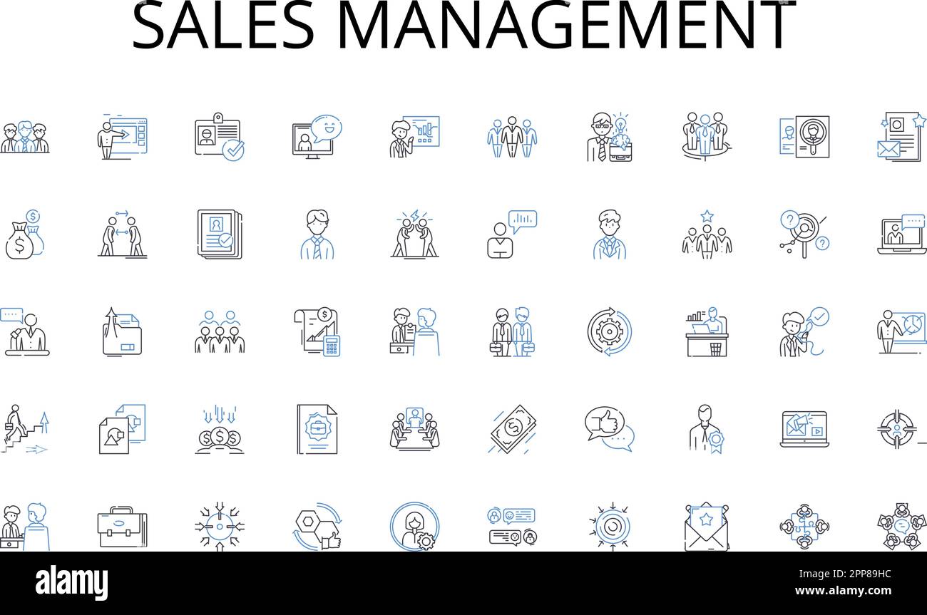 Sales management line icons collection. Furniture, Dinner, Work, Coffee, Desk, Surface, Picnic vector and linear illustration. Games,Family,Dining Stock Vector