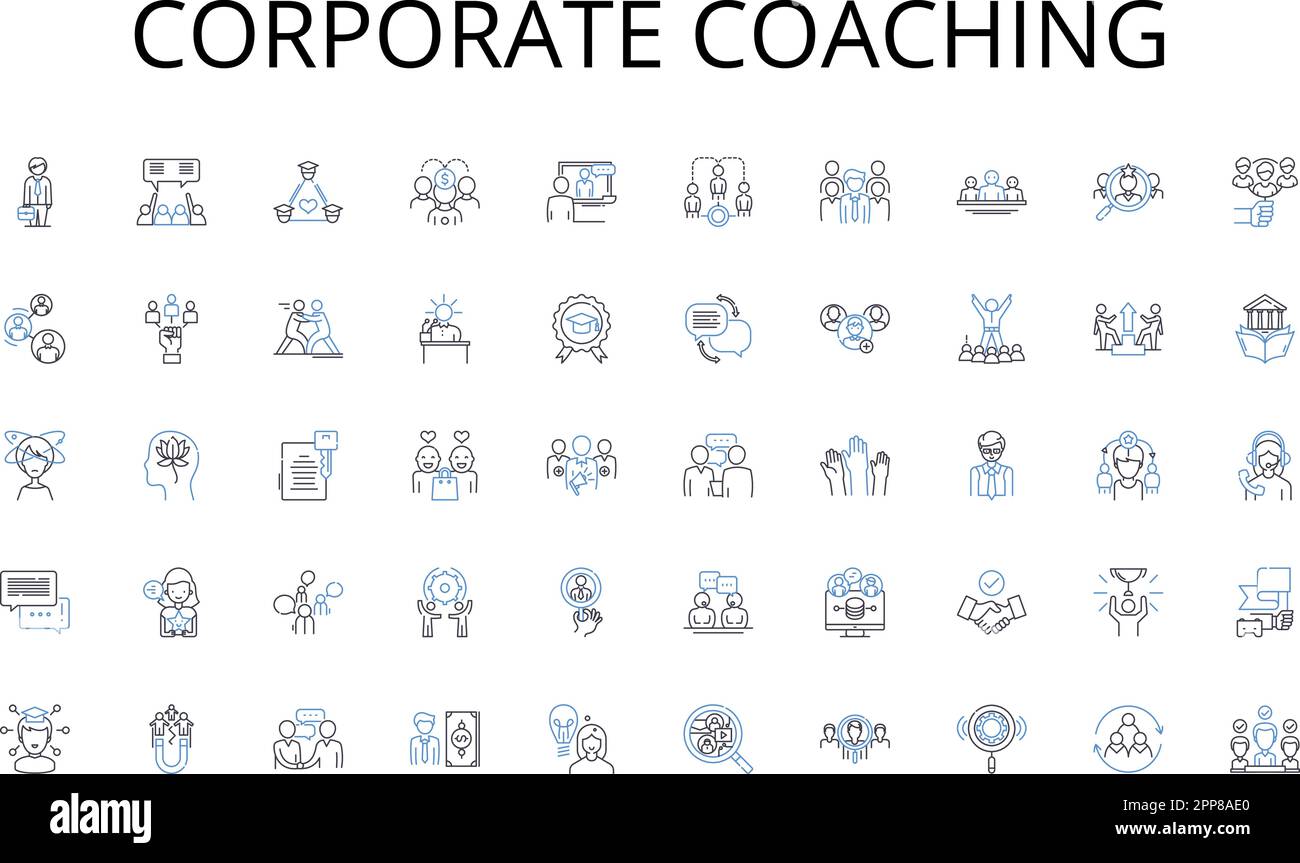 Corporate coaching line icons collection. Satisfaction, Quality, Trust ...