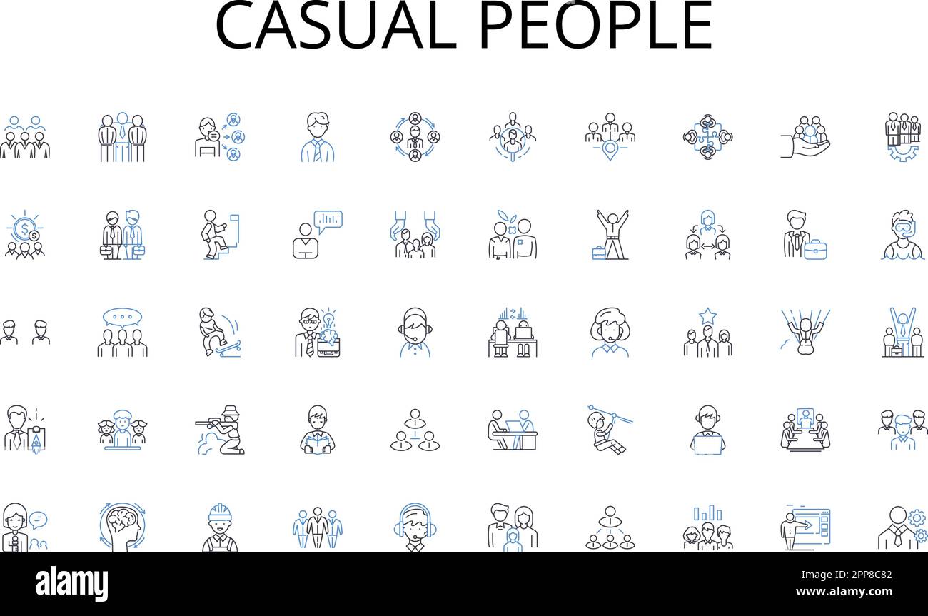 Casual people line icons collection. Leadership, Mentorship ...