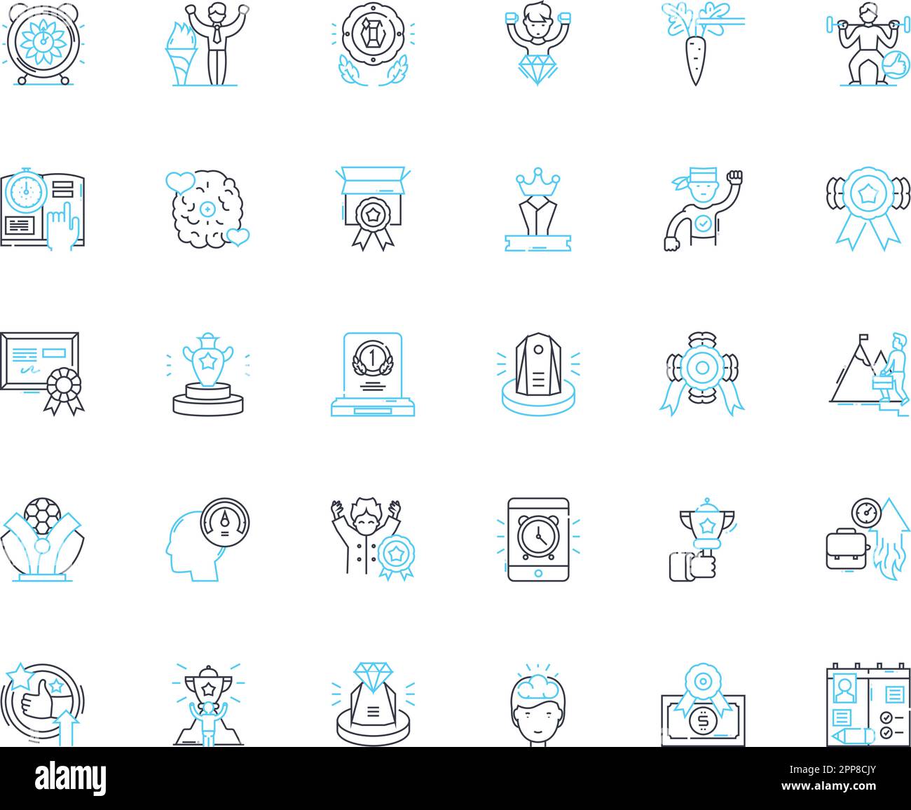 Professional Coaching linear icons set. Guidance, Mentorship, Advancement, Empowerment, Support, Development, Accountability line vector and concept Stock Vector