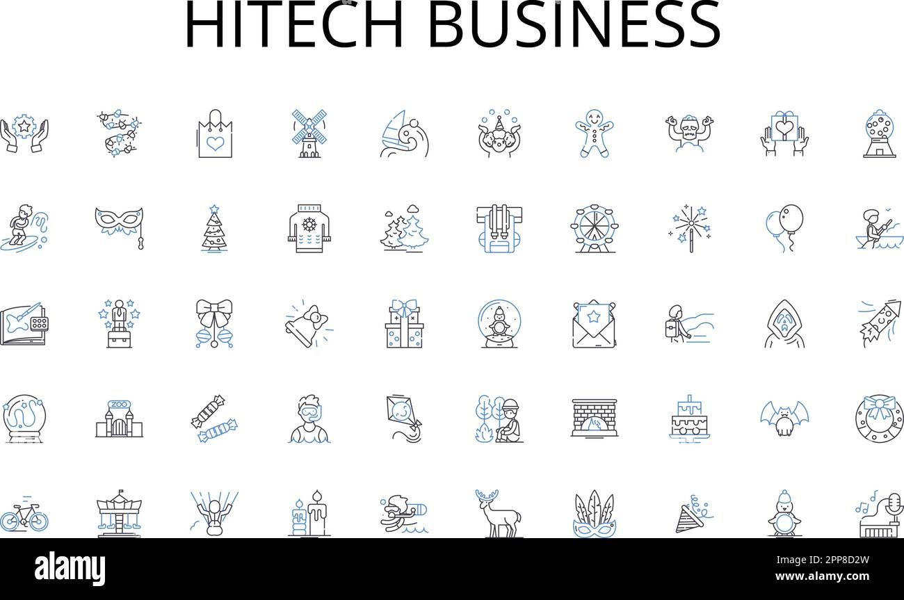 Hitech business line icons collection. Stitching, Sewing, Couture, Tailoring, Embroidery, Designing, Patterns vector and linear illustration Stock Vector