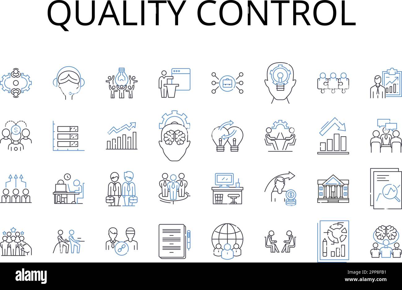 Quality control line icons collection. Risk management, Project