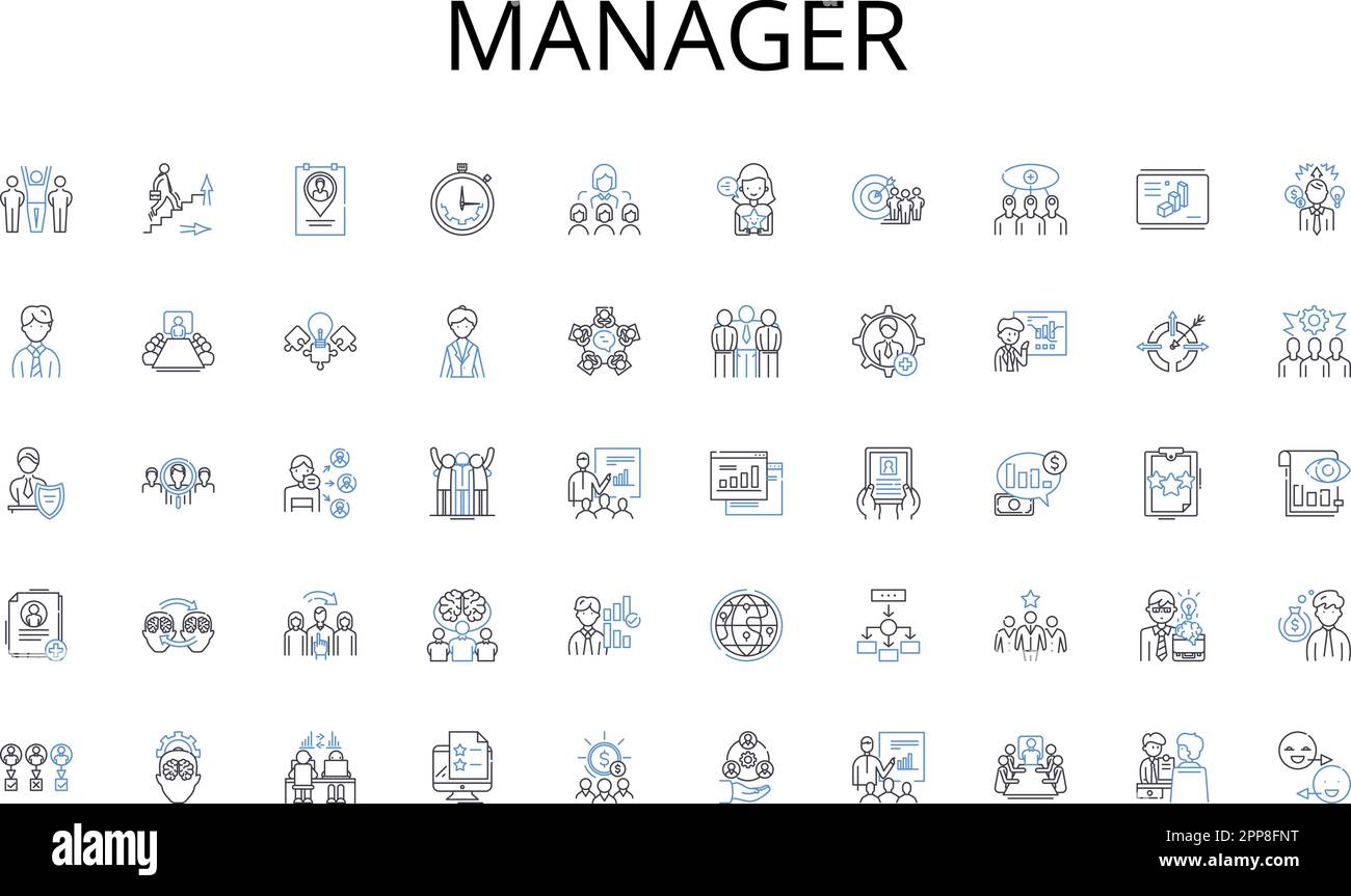 Manager line icons collection. Vibrant, Cozy, Contemporary, Rustic ...
