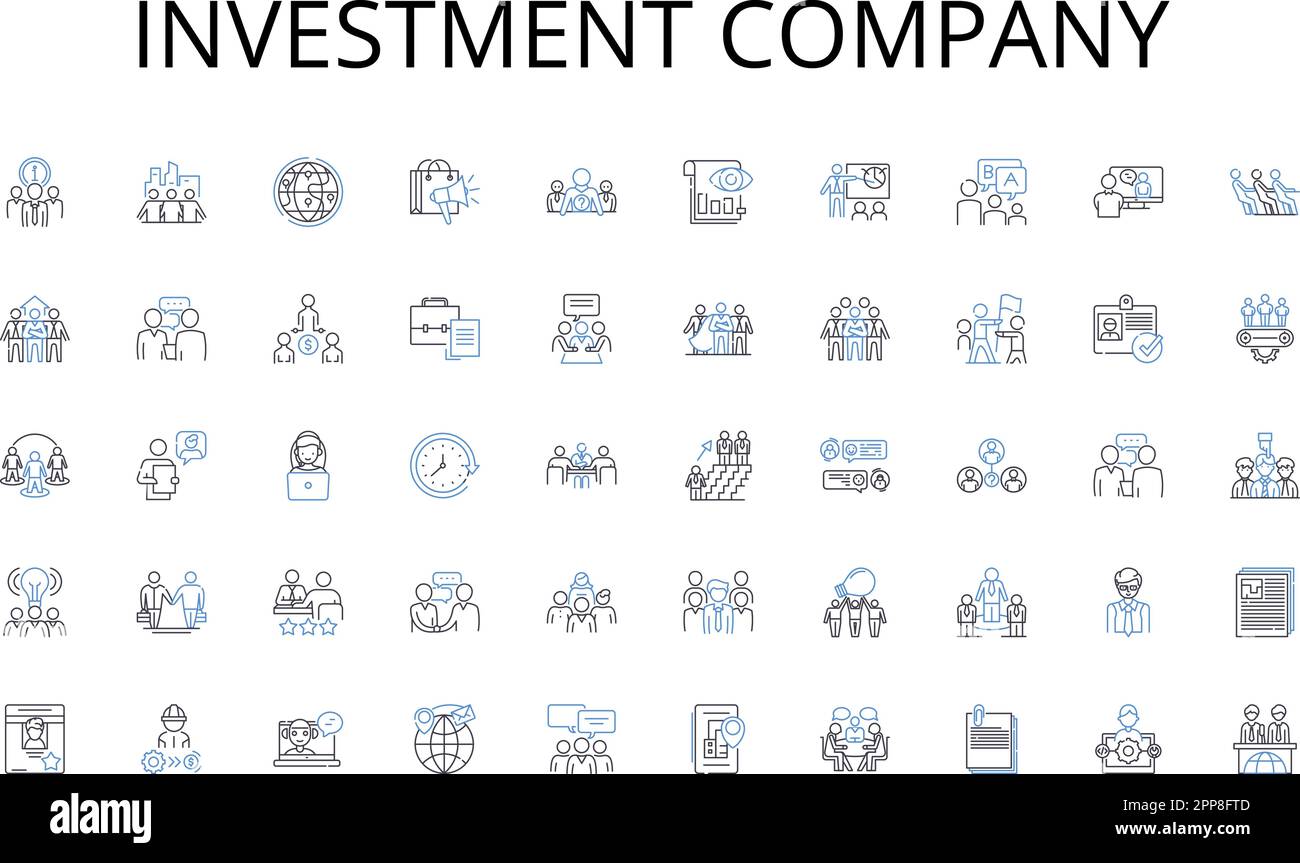 Investment company line icons collection. Diagnosis, Engine ...