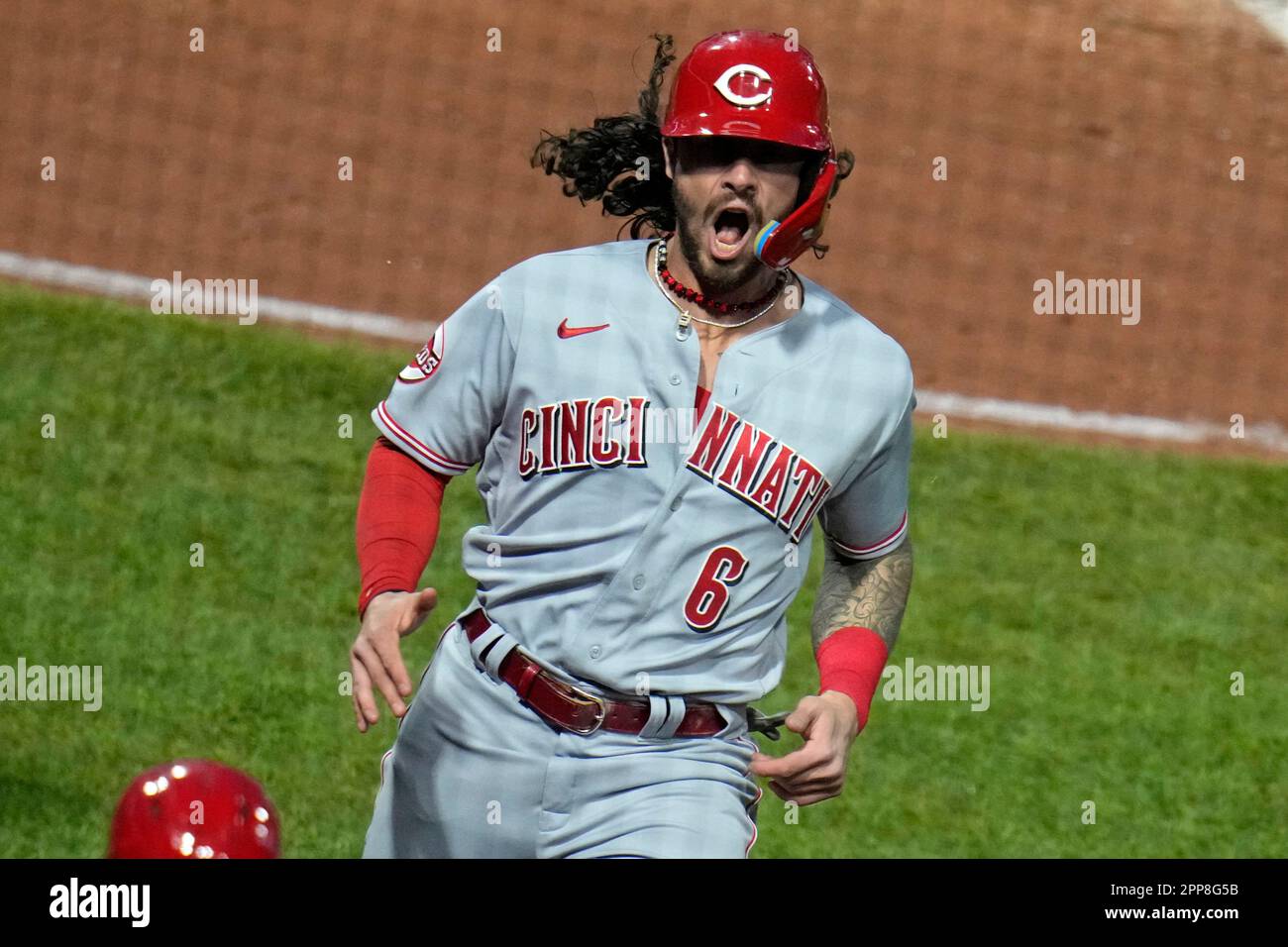 Cincinnati Reds' Jonathan India Celebrates As He Returns To The Dugout ...