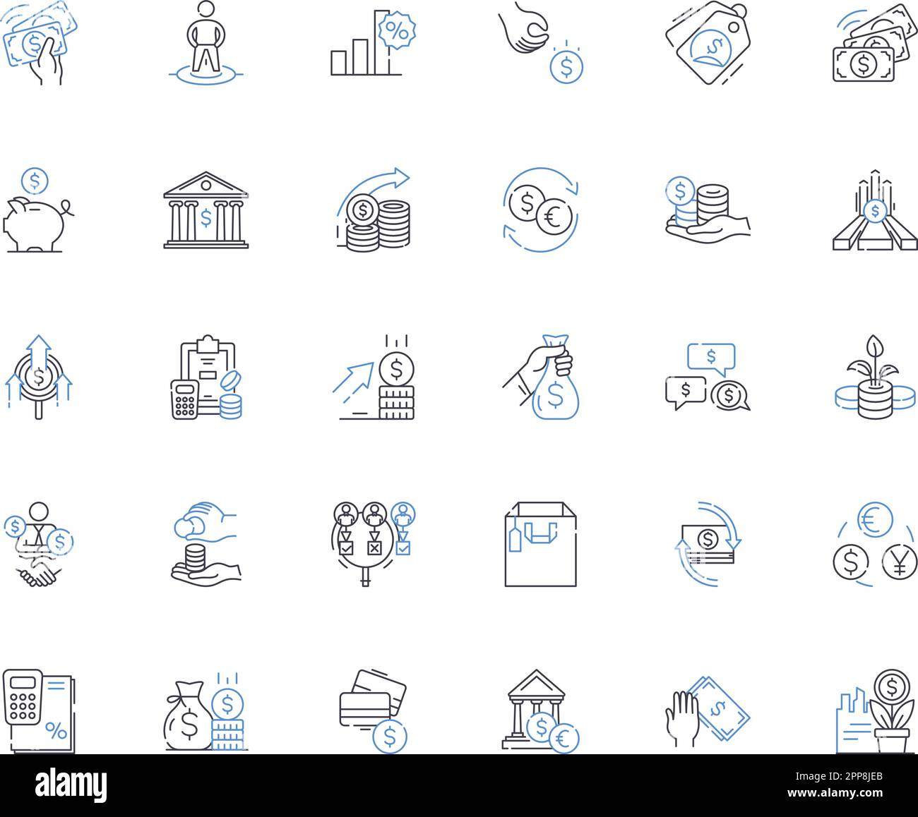 Investment Firm line icons collection. Portfolio, Securities, Assets ...