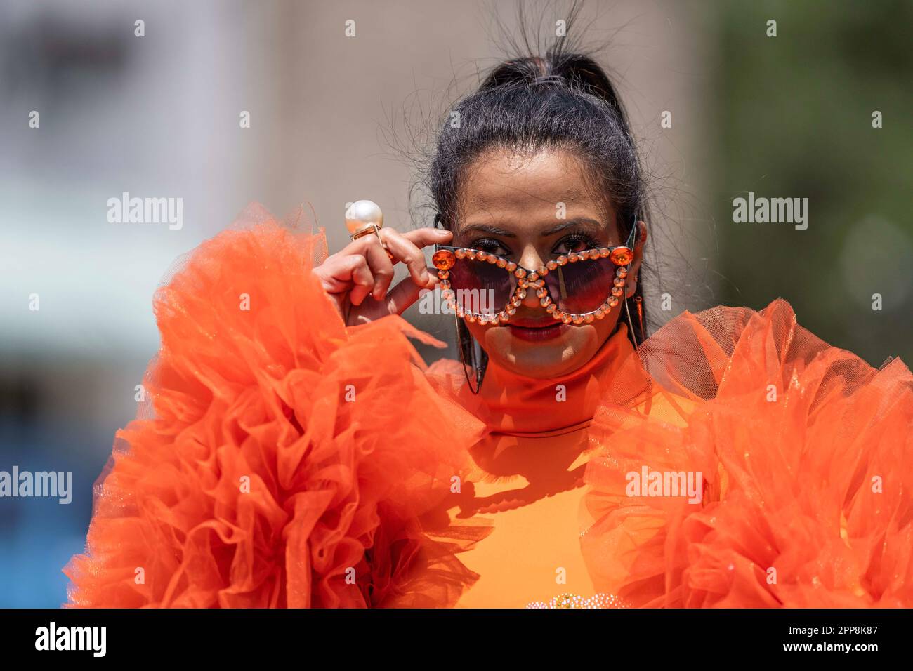 Austin Fashion Week, The Domain. 22nd Apr, 2023. Female model posing on