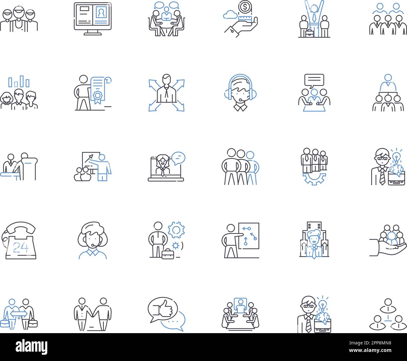 Advancement journey line icons collection. Progression, Growth ...