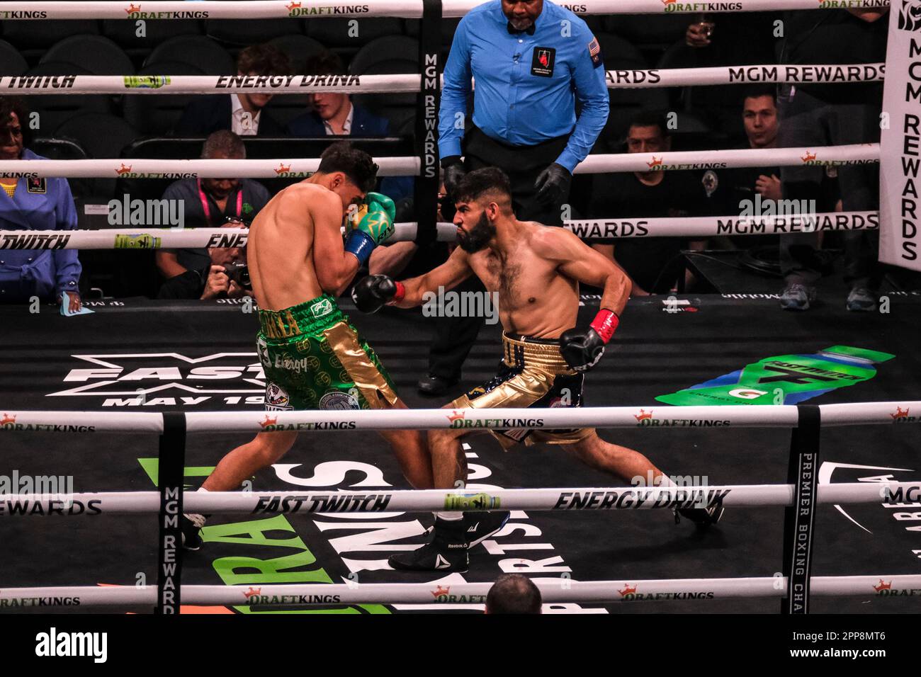 Las Vegas, Nevada, USA. 22nd Apr, 2023. Action between Elijah Garcia