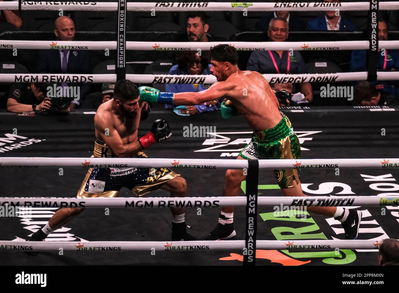 Las Vegas, Nevada, USA. 22nd Apr, 2023. Action between Elijah Garcia