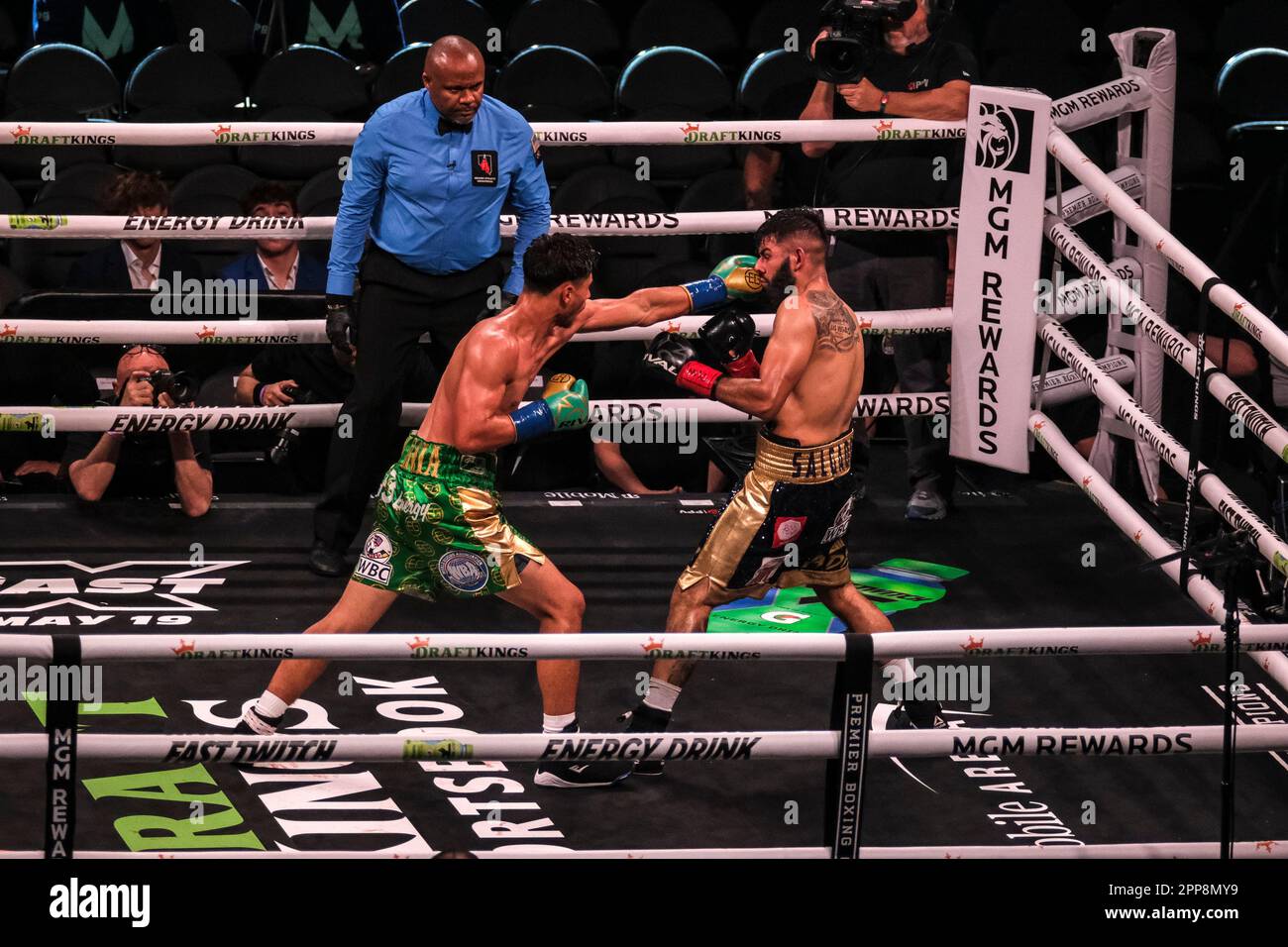 Las Vegas, Nevada, USA. 22nd Apr, 2023. Action between Elijah Garcia