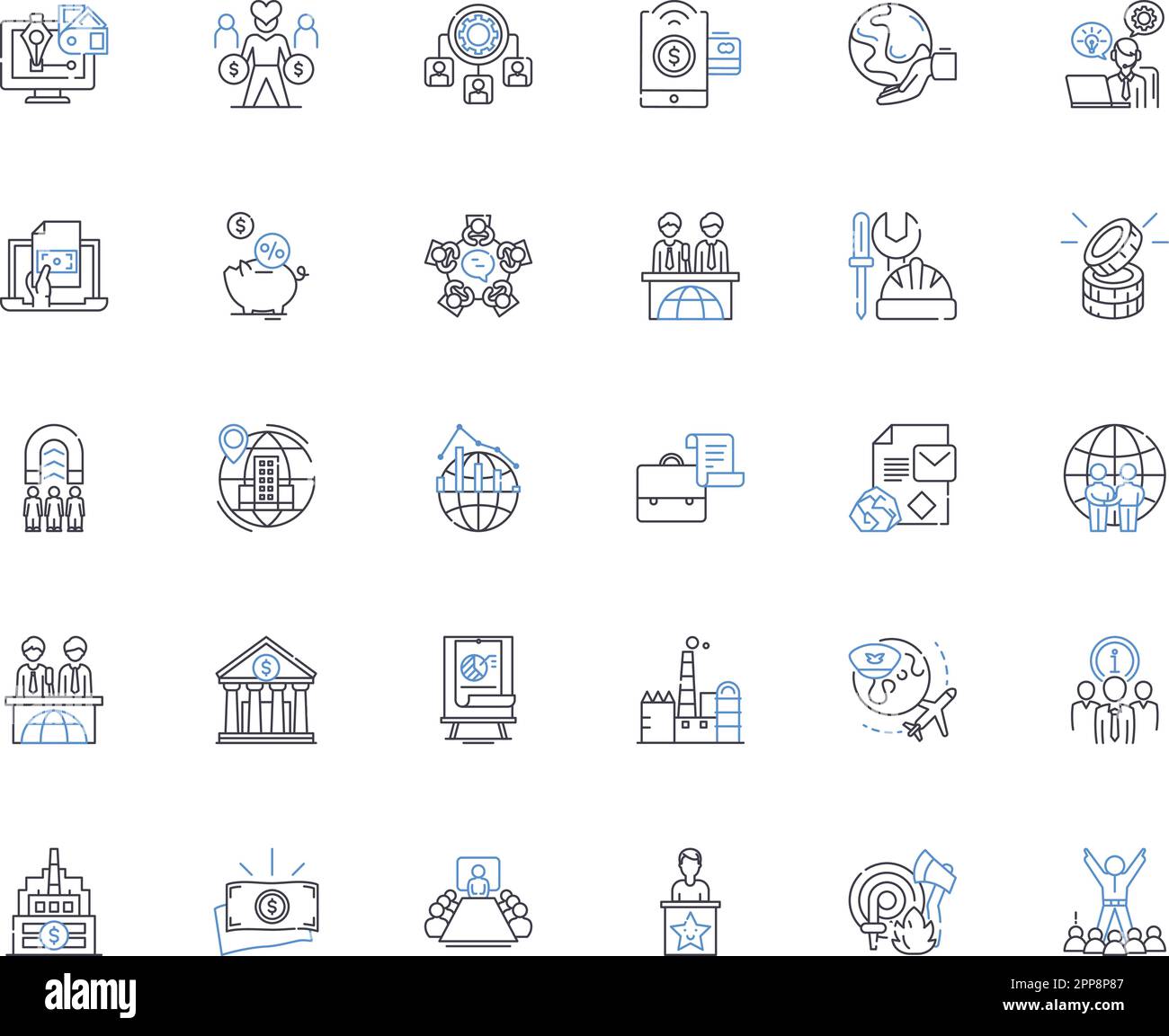 Cybersecurity protection line icons collection. Encryption, Firewall, Antivirus, Phishing, Malware, Hacking, Cybercrime vector and linear illustration Stock Vector
