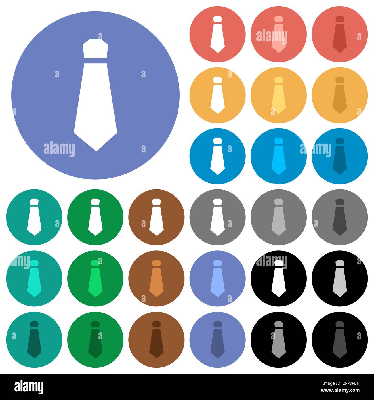 Tie solid multi colored flat icons on round backgrounds. Included white ...