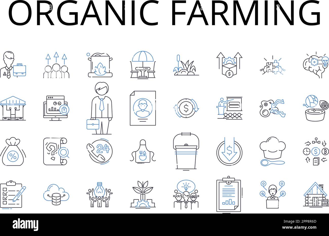 Organic farming line icons collection. Renewable Energy, Sustainable ...