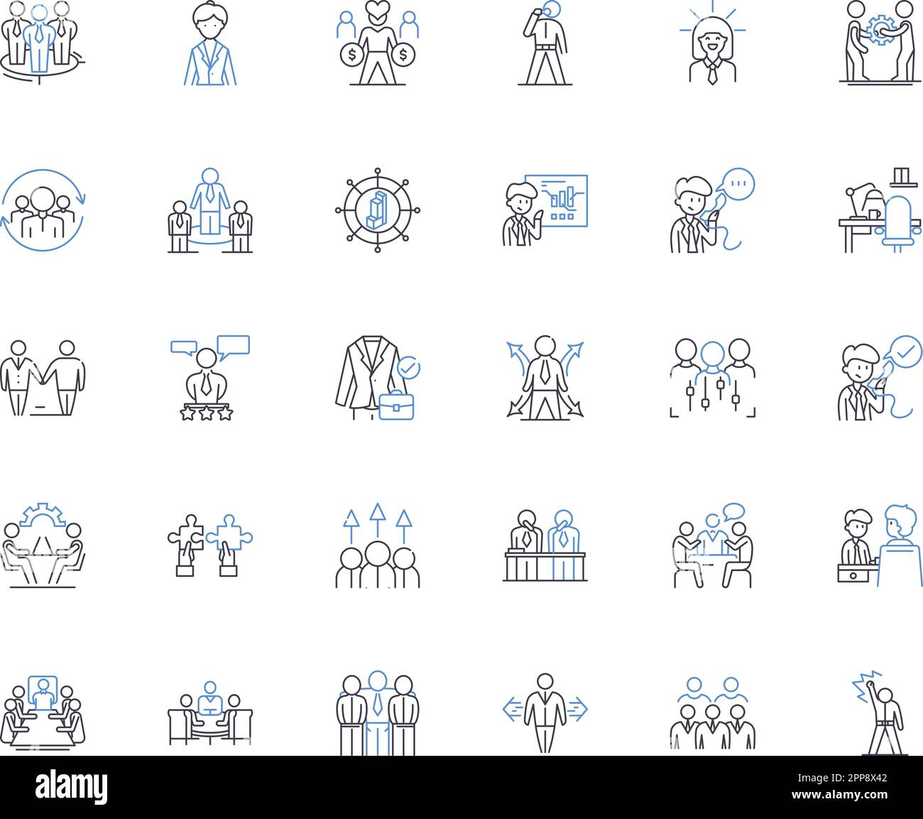 Employees line icons collection. Teamwork, Dedication, Loyalty ...